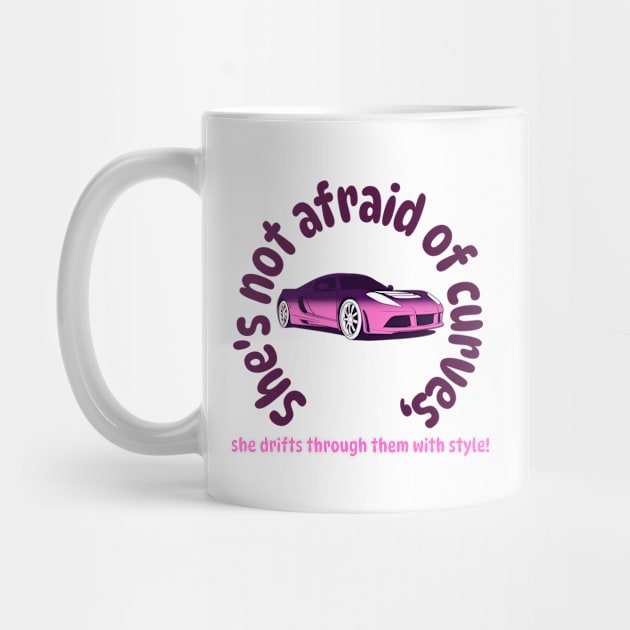 She's not afraid of curves, she drifts through them with style! by softprintables